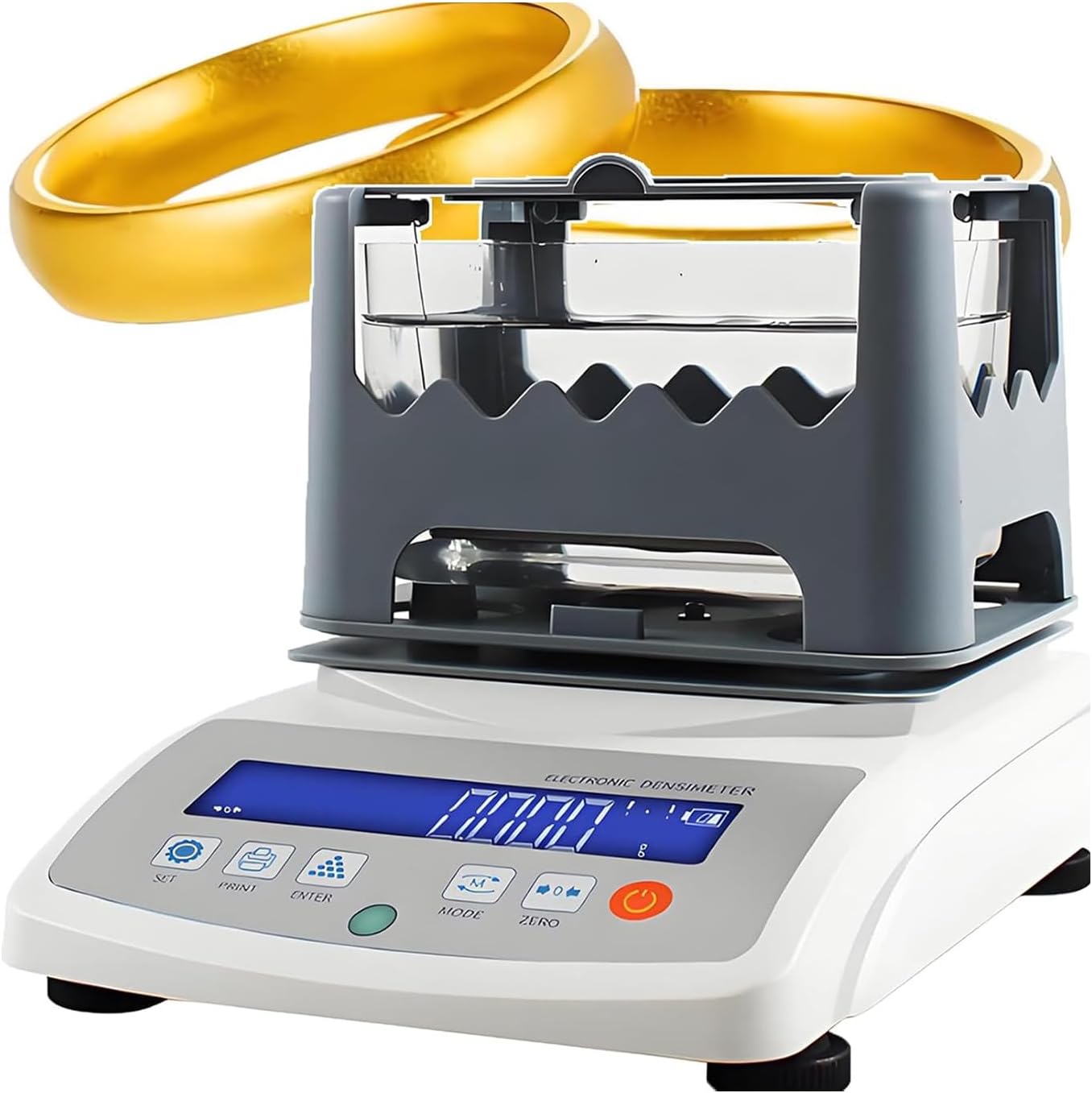 Digital Electronic Gold Purity Tester Machine, Automatic Gold Testing Kit, Gold K Value Tester Gold and Silver Density Meter, 300g/600g/1200g, for Accurate Measurement of Platinum and Plastics