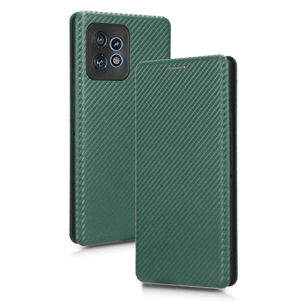 EasyShow Custodia per Motorola Edge 50 Fusion, Motorola Edge 50 Fusion Portafoglio Flip fibra di carbonio
