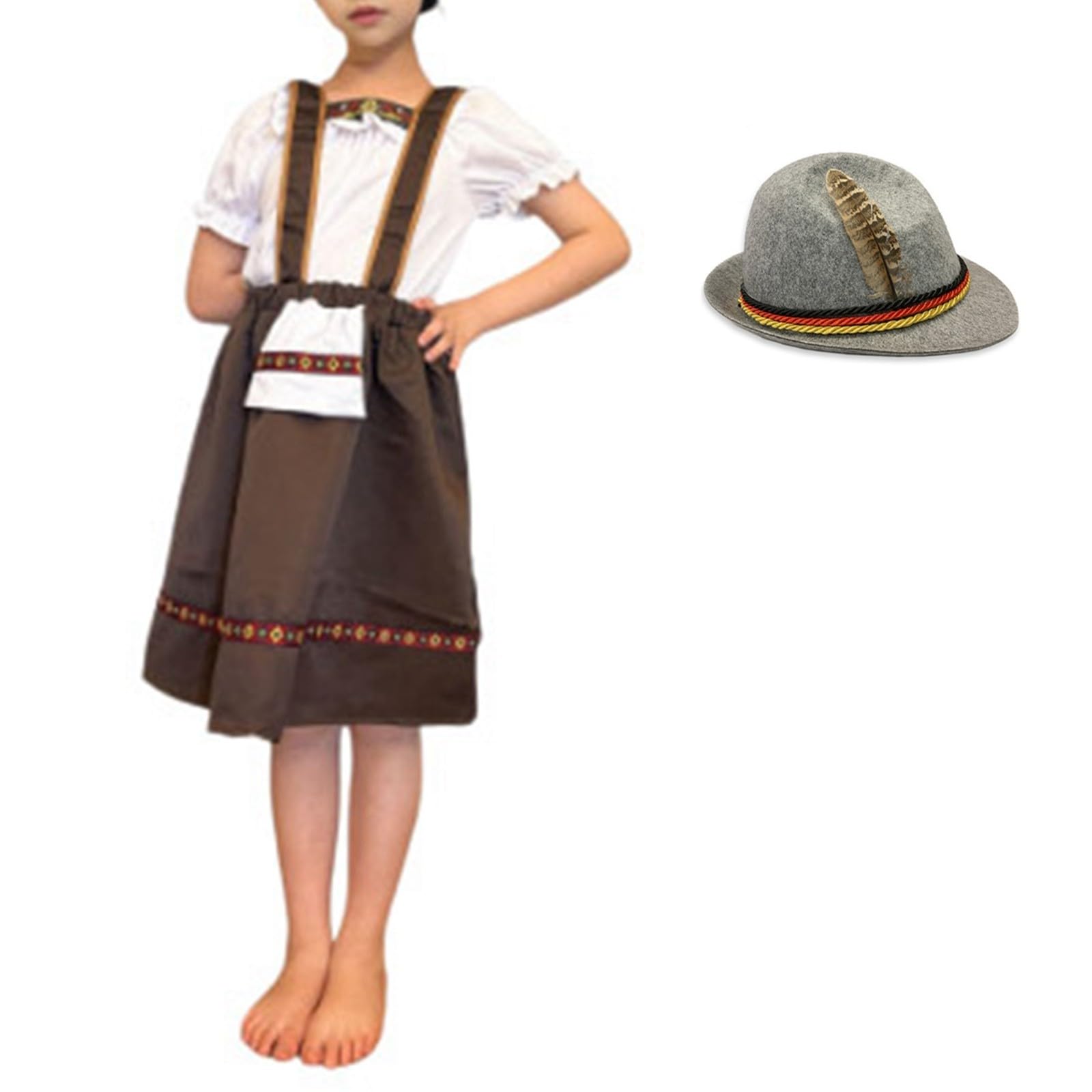 Kinderdirndl Mädchen Oktoberfest Trachtenkleid Bayerischer Stil