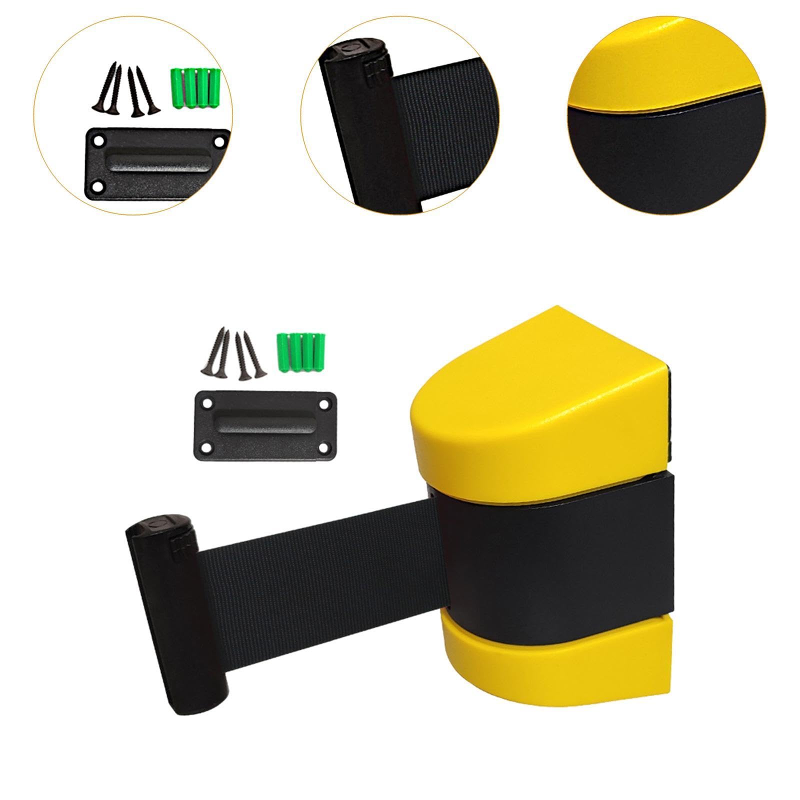 Barrera Retráctil de Pared con Cinturón Ajustable Divisor de Filas para Multitudes de Control de Acceso Cordonera para Restricción Hecho de Pp, 3 M