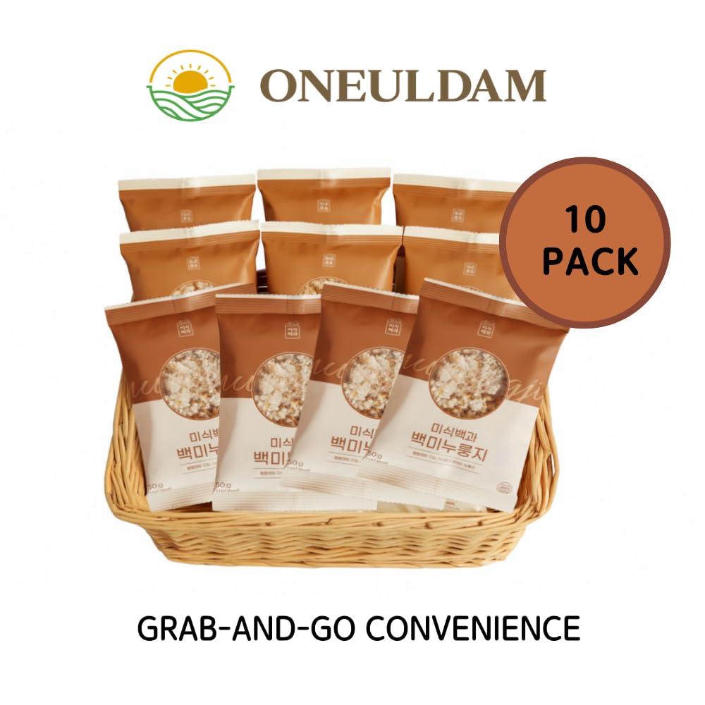 ONEULDAM Korean White Rice Roasted Crust (Nurungji) - Premium Gluten-Free Healthy Snack, No Additives, Sugar-Free, Low Calorie Crunchy Toasted Topping 백미누룽지