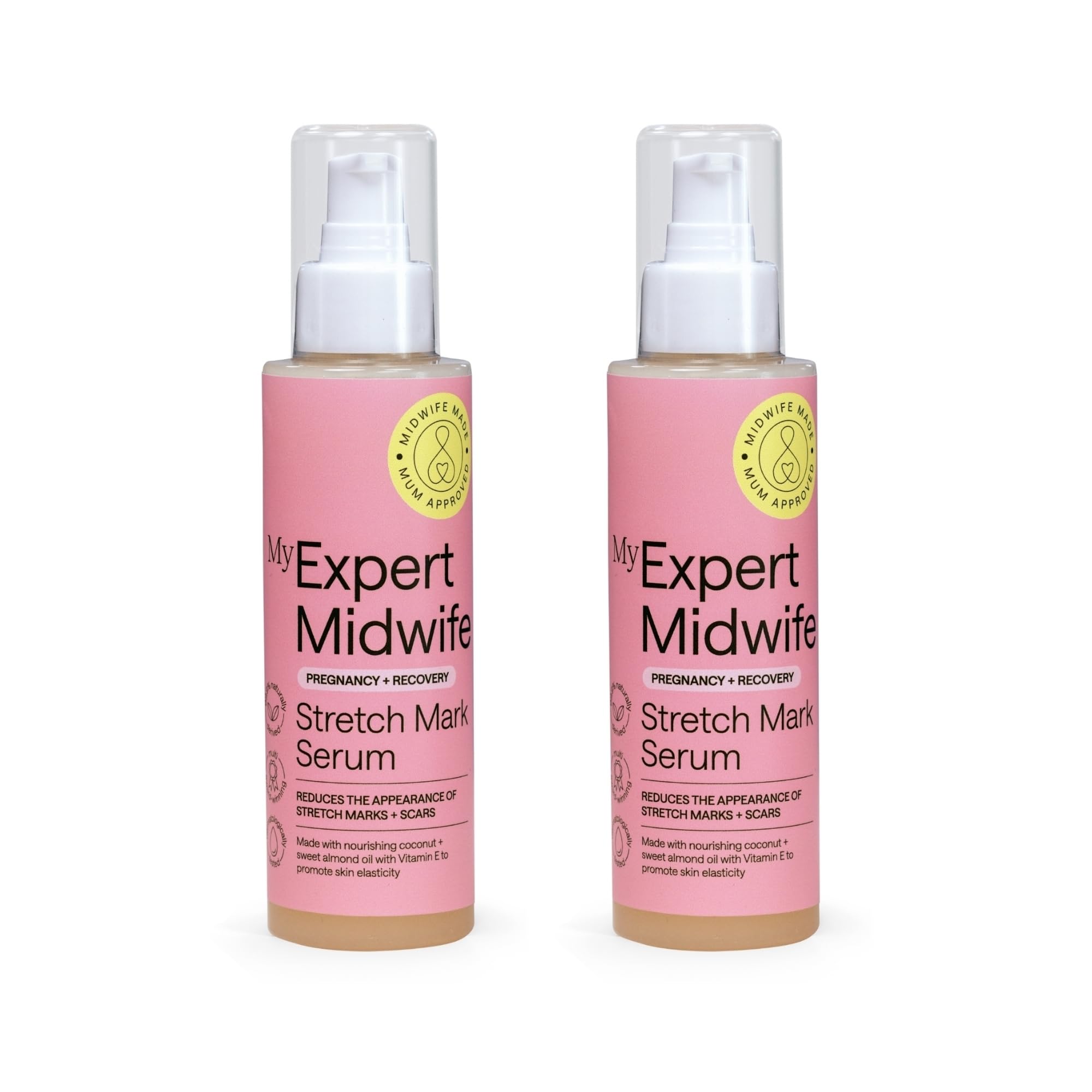 My Expert Midwife Stretch Mark & Scar Cream Duo, Pregnancy & Postpartum Elasticising Serum to Hydrate, Nourish and Sooth, Gentle Relief for Tight, Itchy Skin,150ml (Pack of 2)