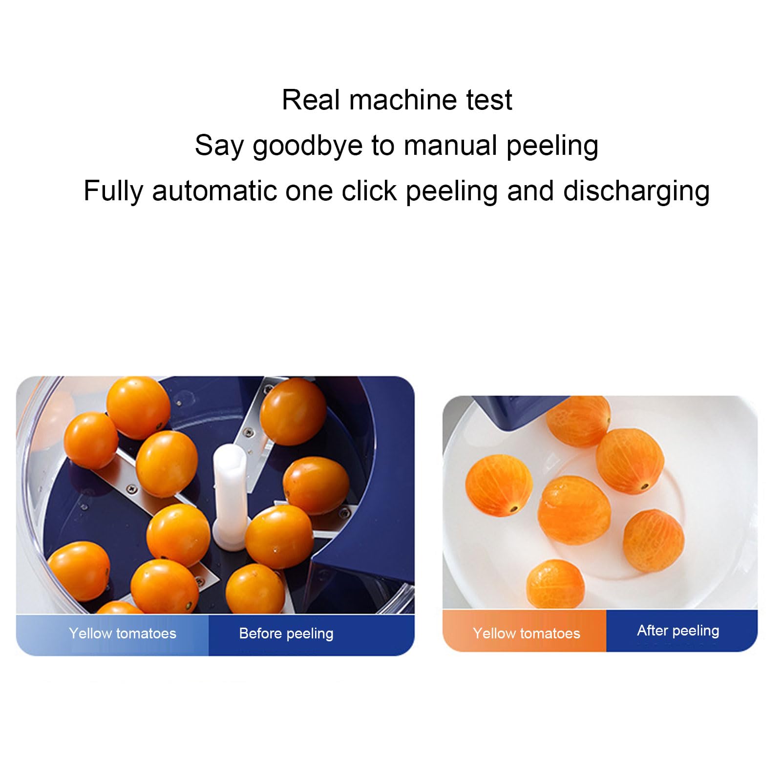 Macchina Elettrica per Peeling Uva, Pelapinatrice Automatica Ricaricabile per Pomodoro Ciliegia e Aglio, Uso Domestico Senza Sforzo, Blu
