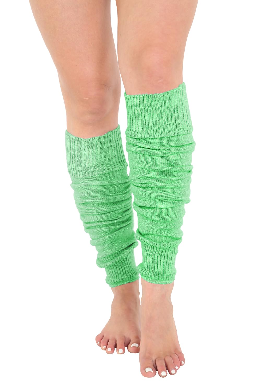 Crazy Chick Women's Green Crazy Chick® Deluxe Luxurious 80'S Plain Ribbed Leg Warmers Legwarmers 12 Color Tu Tu (Green)