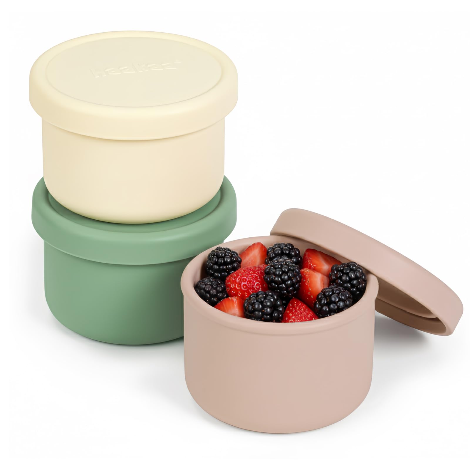 Silicone Baby Food Containers with Leakproof Lids, 5 oz, 3-Pack