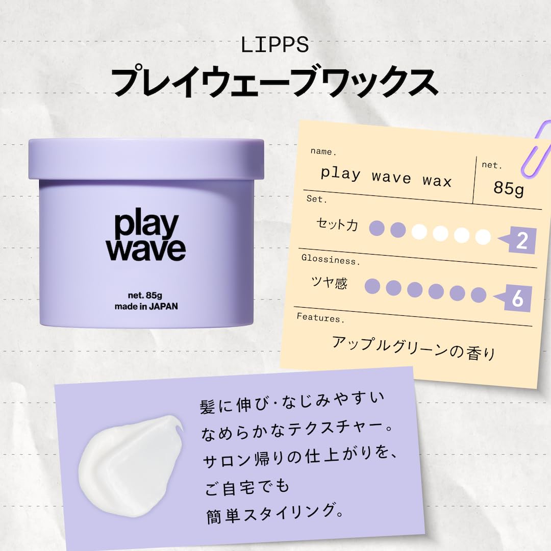 Amazon.co.jp: LIPPS (リップス) プレイウェーブワックス 85g パーマ用