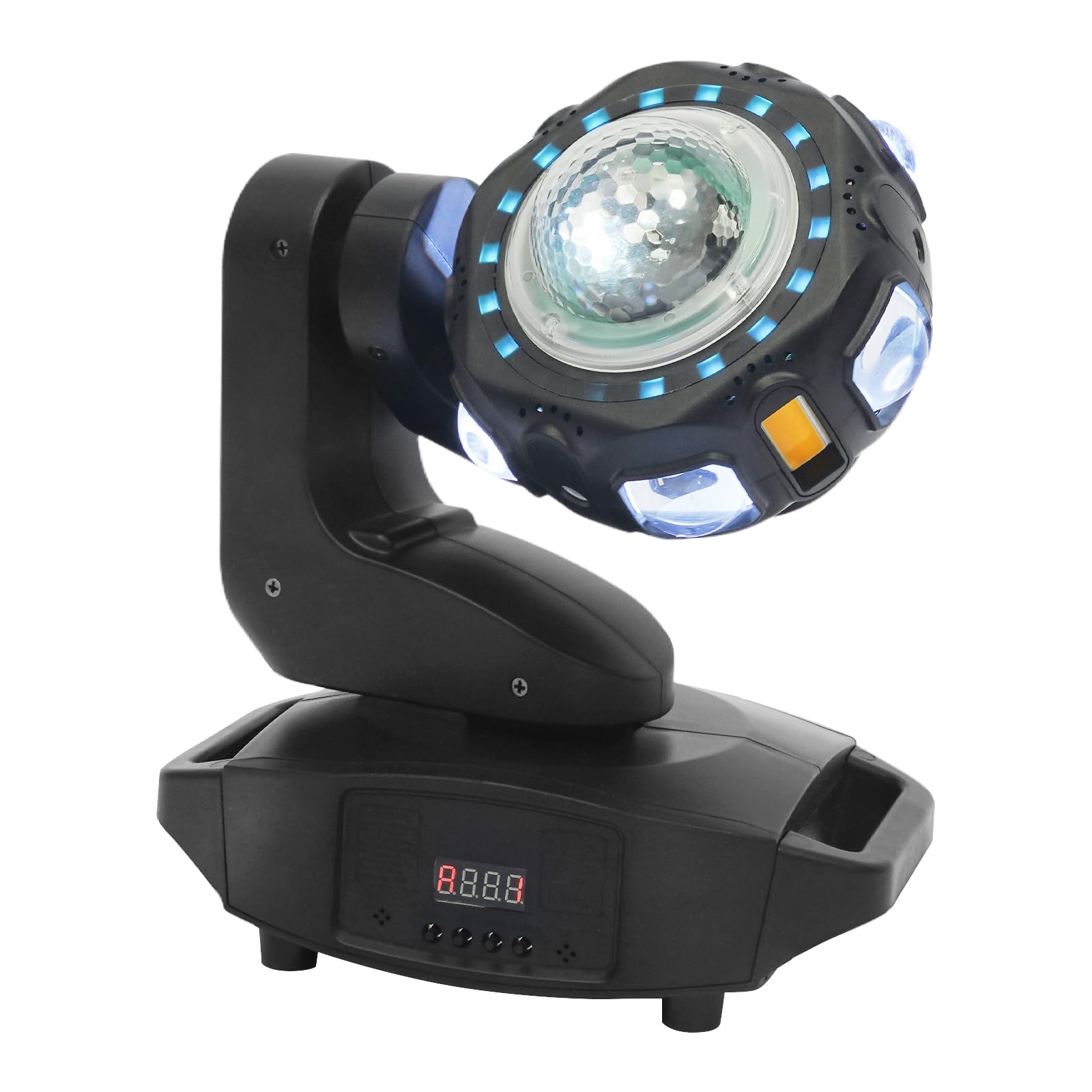 Luce da festa a testa mobile, DMX512, controllo vocale, modalità autoguida e master-slave, effetto caleidoscopio, impianto di illuminazione RGBW DJ per karaoke, bar, palcoscenico, DJ
