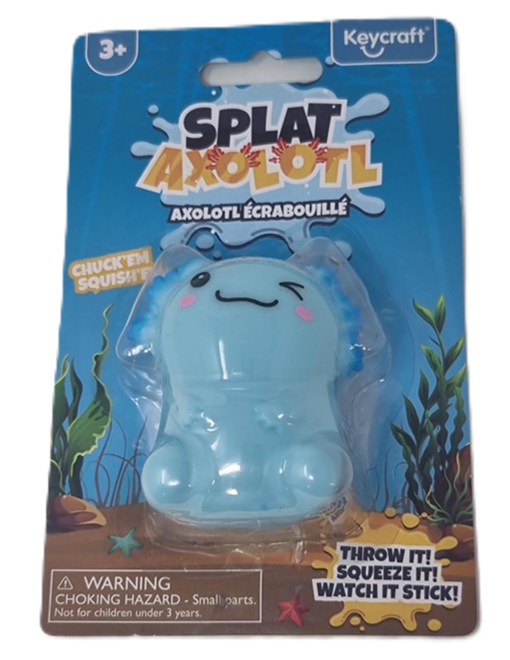 Keycraft Splat Axolotl Squishy Toy, 3 Colours, One at Random