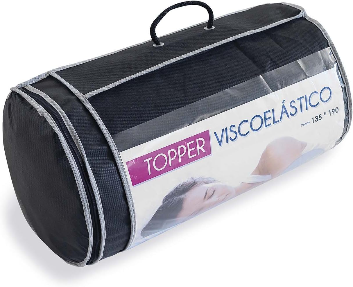 SEASONS - Topper Viscoelástico 150 x 190 cm, Altura 6 cm, Topper Colchón Transpirable y Antideslizante, Funda con Tejido Aloe Vera, 4 Elásticos Ajustables al Grosor del Colchón, Fabricado en España