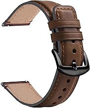 Fullmosa 3 colours polished watch strap 18/20/22 mm, leather strap YOLA with D-shape buckle for men and women.