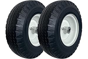 2-Pack 4.10/3.50-6" Flat Free Impenetrable Tire