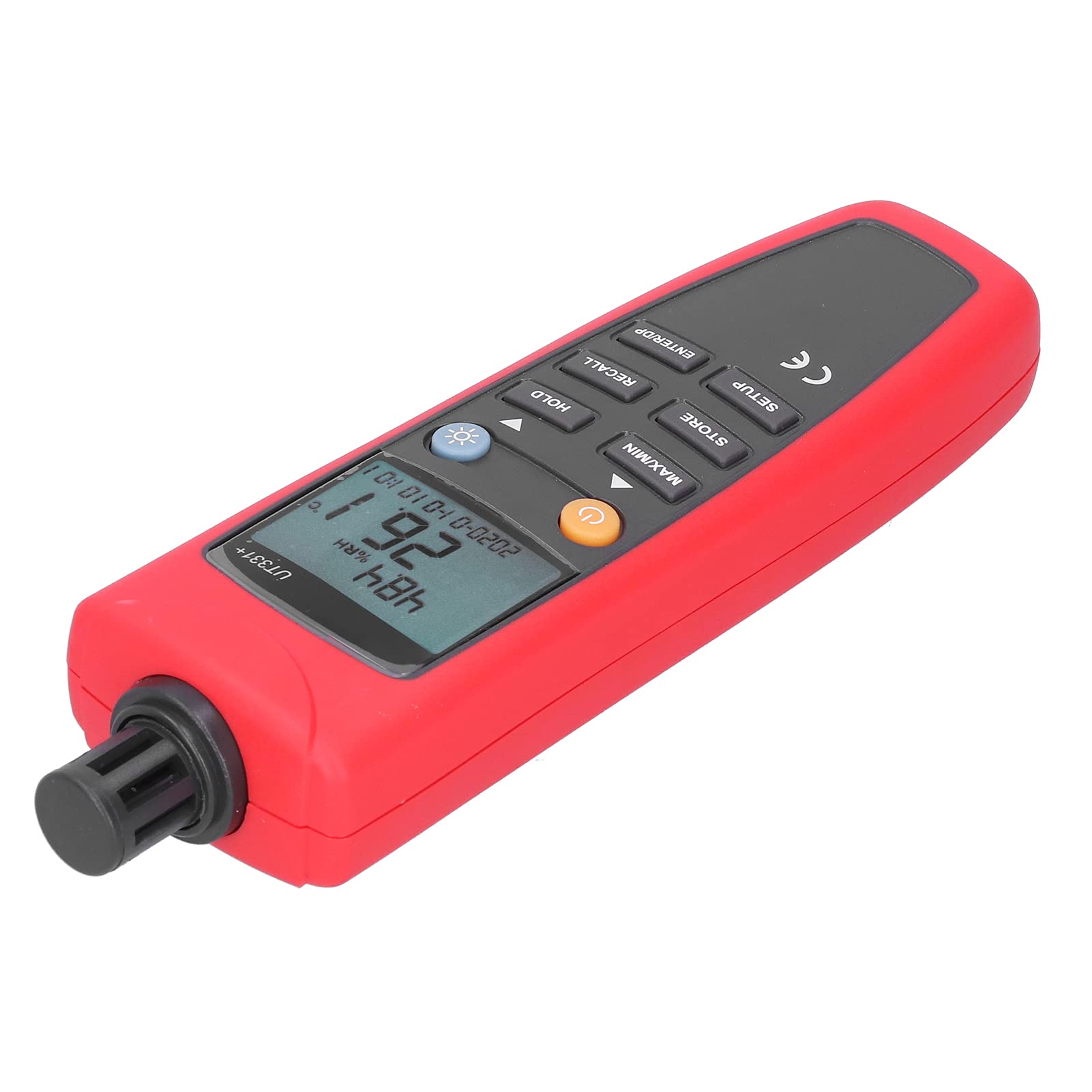 lyrlody Termómetro Digital UT331 Plus Medidor de Humedad y Temperatura ABS Higrómetro de 4 a 158 F con Punto de Rocío Bombilla Húmeda Retención de Datos Exportación USB para Uso en Laboratorio en