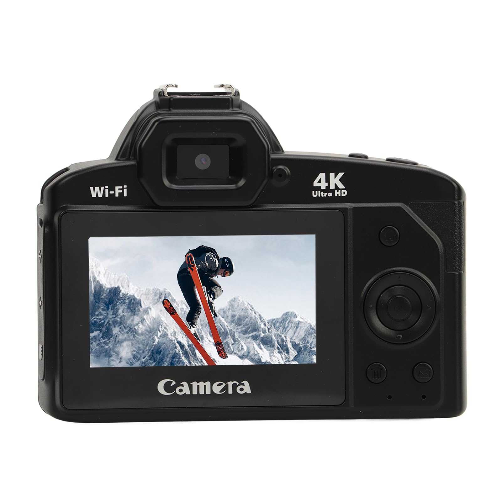 Appareil Photo Numérique 4K, Caméra de Vlogging WiFi 64 MP pour Youtube avec Double Caméra, Zoom Numérique 16X, Grand Angle 120°, avec Objectif Macro 62 Mm