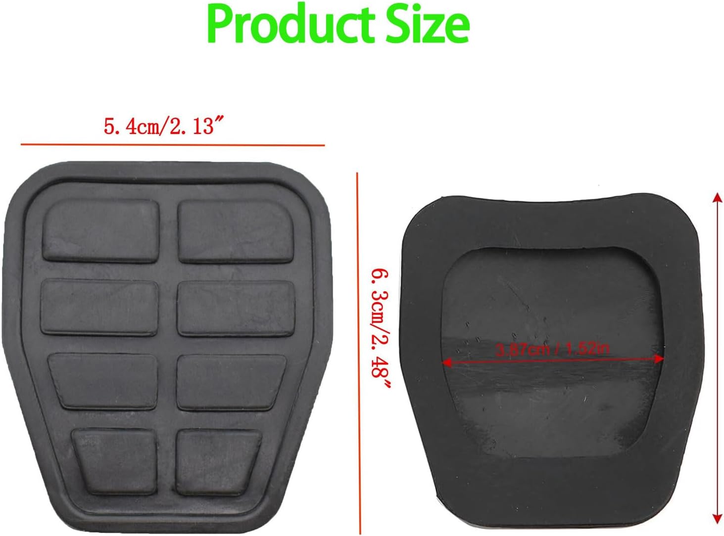 2Pcs 321721173 Rubber Brake Clutch Pedal Pad Cover, Pedal Pad Cover Compatible with VW Jetta Golf Mk2 Mk3 Passat B2 B3 B4 Polo Mk2 Mk3
