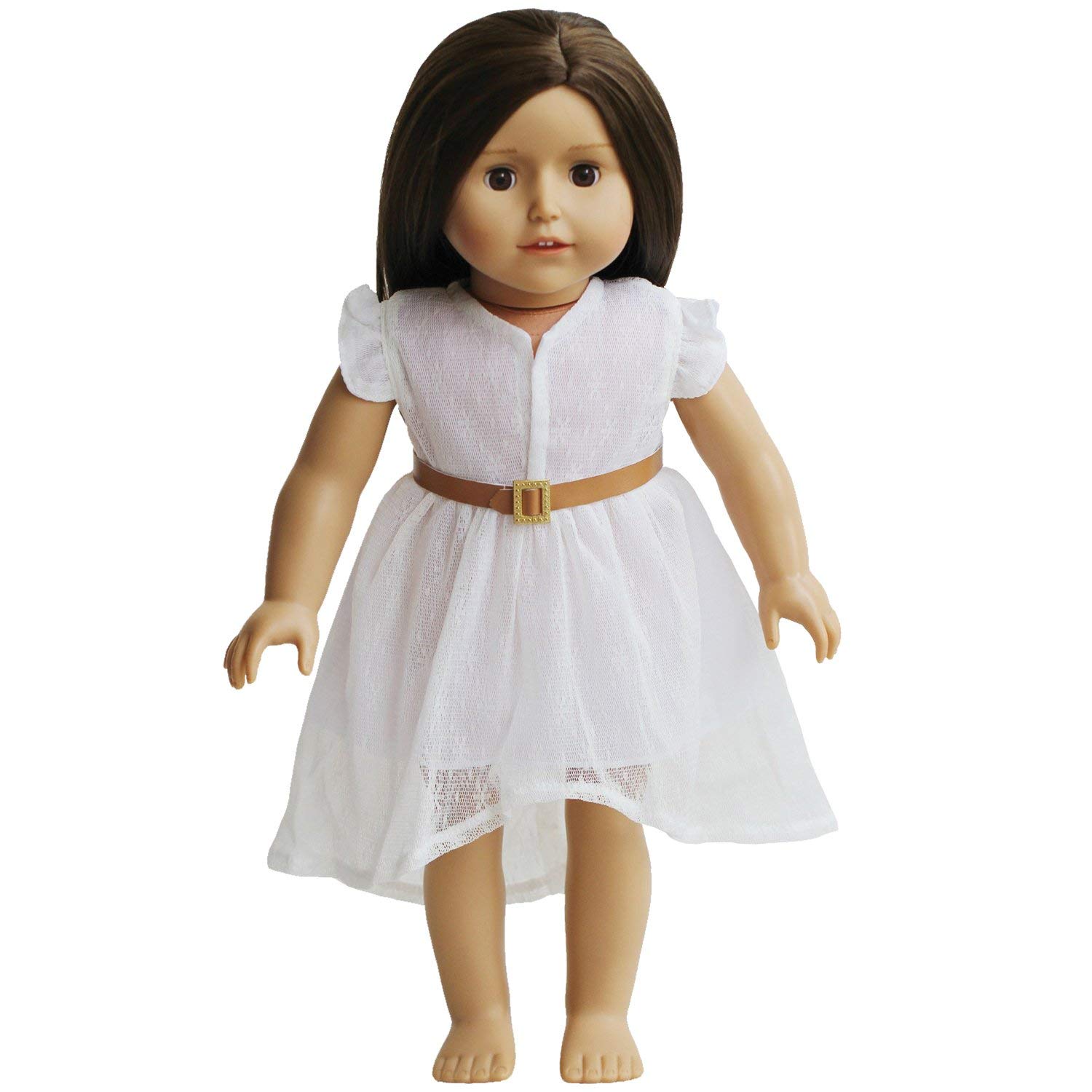 18" Doll Dress Outfit With Green White Lace & Headband - Fits American Girl & 18 Inch Dolls 1 thumbnail image
