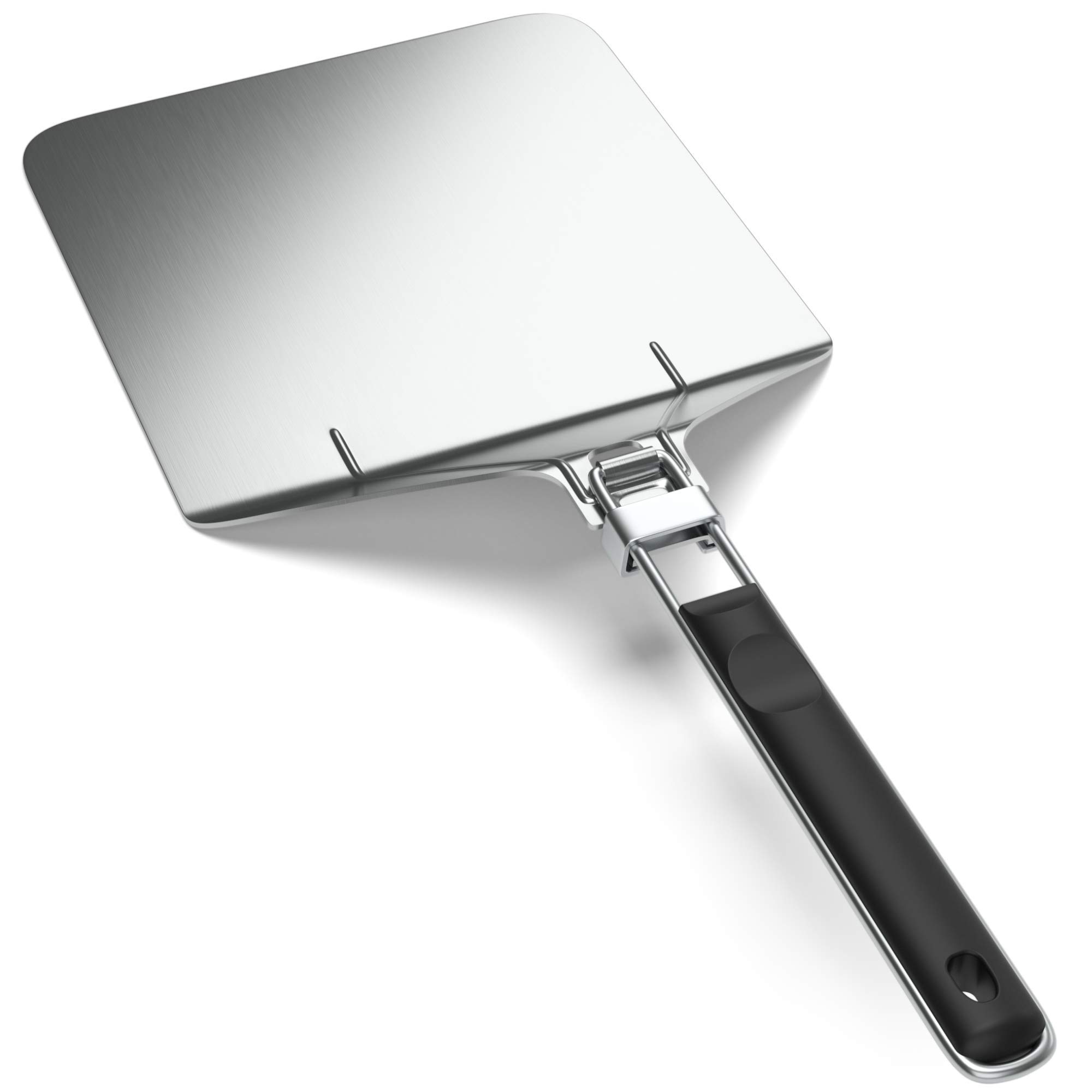 Stainless Steel Folding Pizza Peel - For Professional, Pizzeria-Standard Results at Home - Kensington London Space-Saving, Ergonomic Handle, Corrosion-Resistant Metal Turning Paddle - 10 inch