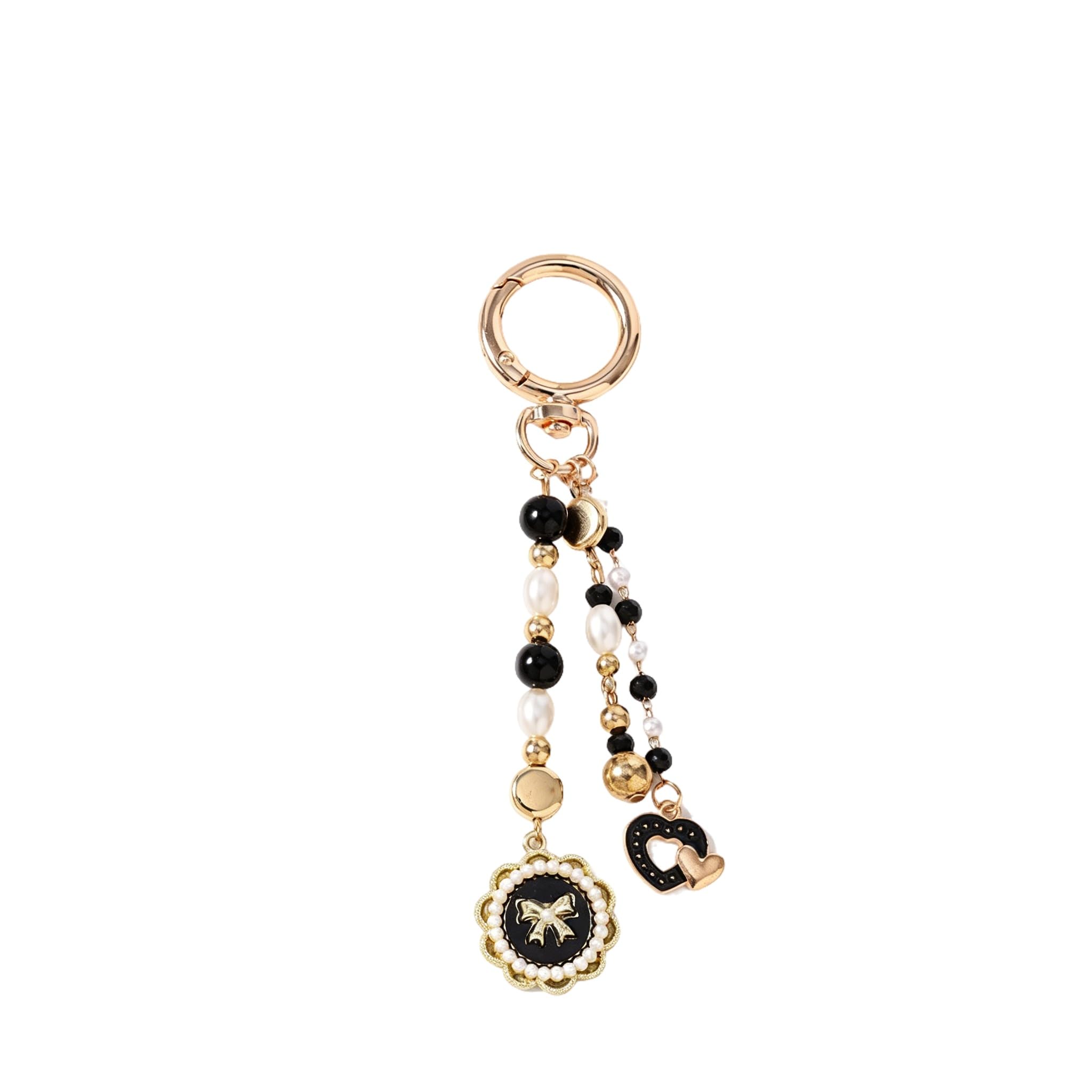 Cute Pearl Beaded Bag Charm, Bowknot Keychain Bag Pendant for Handbags, Tote Bags for Women