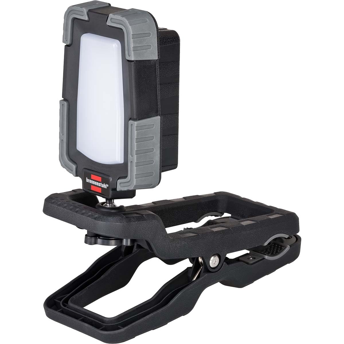 Brennenstuhl foco LED de batería recargable CL 1050 MA/lámpara de trabajo de 10W con dispositivo de sujeción (luz de trabajo con USB Powerbank, 950lm, IP65)