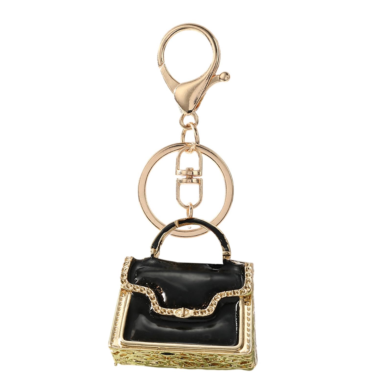 matumou Keychain Pendant Enamel Mini Handbag Design Key Chain with -Oxidation Lobster Clasp Decorative Backpacks Accessory