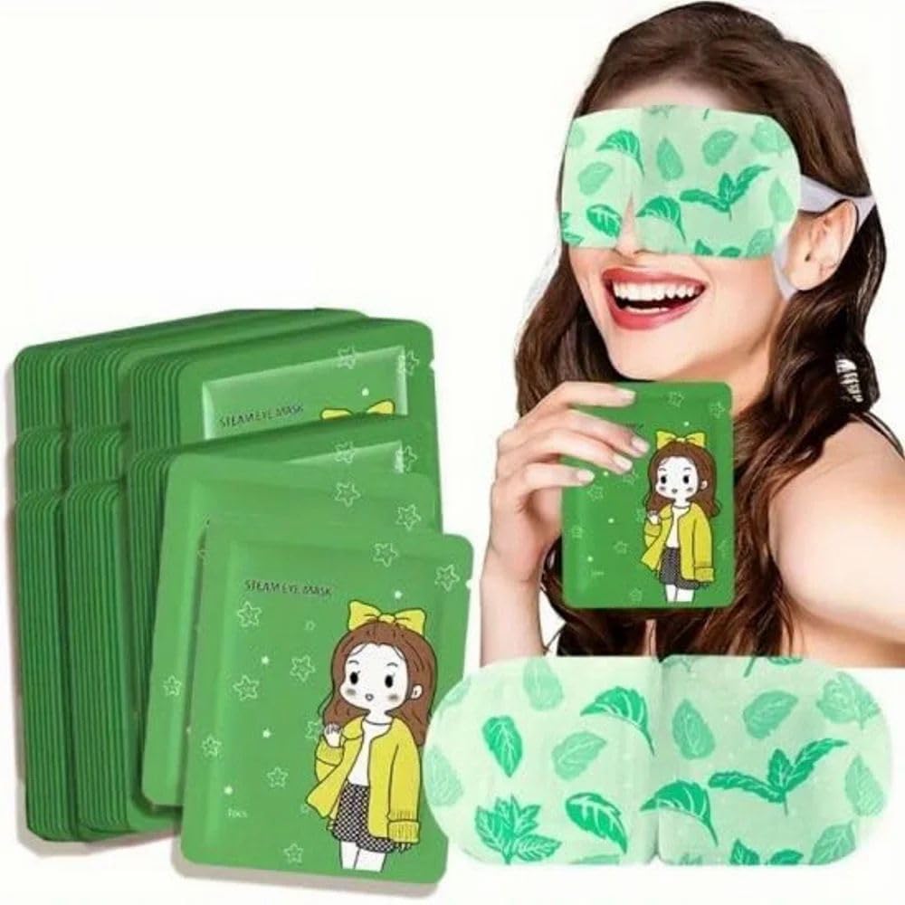 A SIGMA PATELS Heated Eye Mask 16 Pcs, Self Warming Steam Eye Compress for Tired Eyes, Under Eye Care & Relaxation, Disposable Portable Personal Care Mask