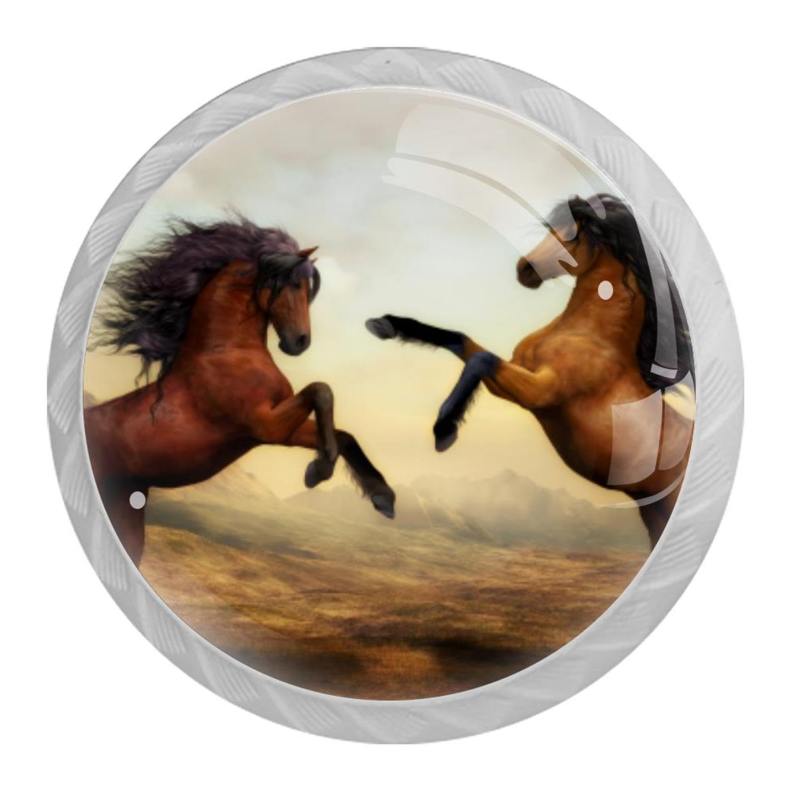 Tqmspg Multi16 4 Pieces Drawer Pulls Brown Horses Door Knobs Dresser Handles For Kitchen Wardrobe Cupboard Hardware Furniture