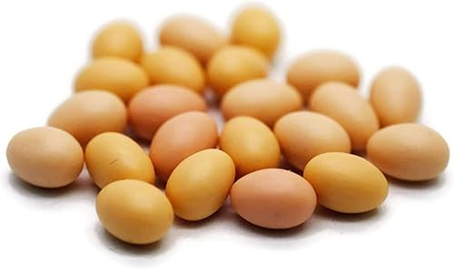 20 huevos de gallina marrón tamaño Pascua 0.3 in casa de muñecas en miniatura comida cocina decoración
