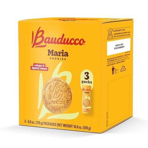 Bauducco Maria Cookies, 18.0 oz (Pack of 3) - Classic Crispy Cookies for Snacking, Coffee, or Tea - Perfect Dessert Treat with No Artificial Flavors or Colors