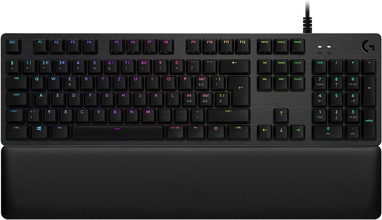 Logitech G513 mechanical gaming keyboard, GXRed Linear switches, RGB