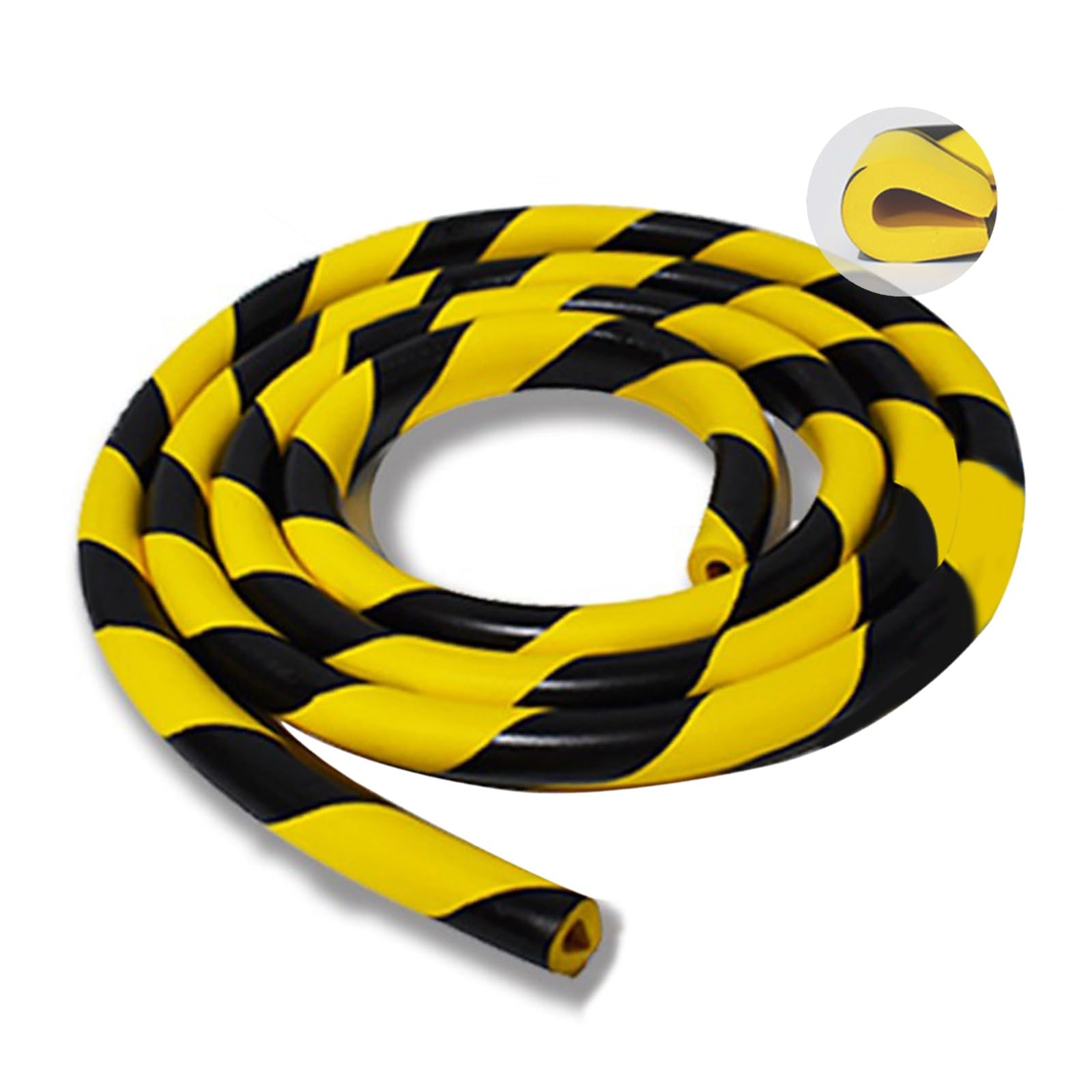Protection angle en U autocollante et absorbante avec mousse antichoc NBR jaune noir