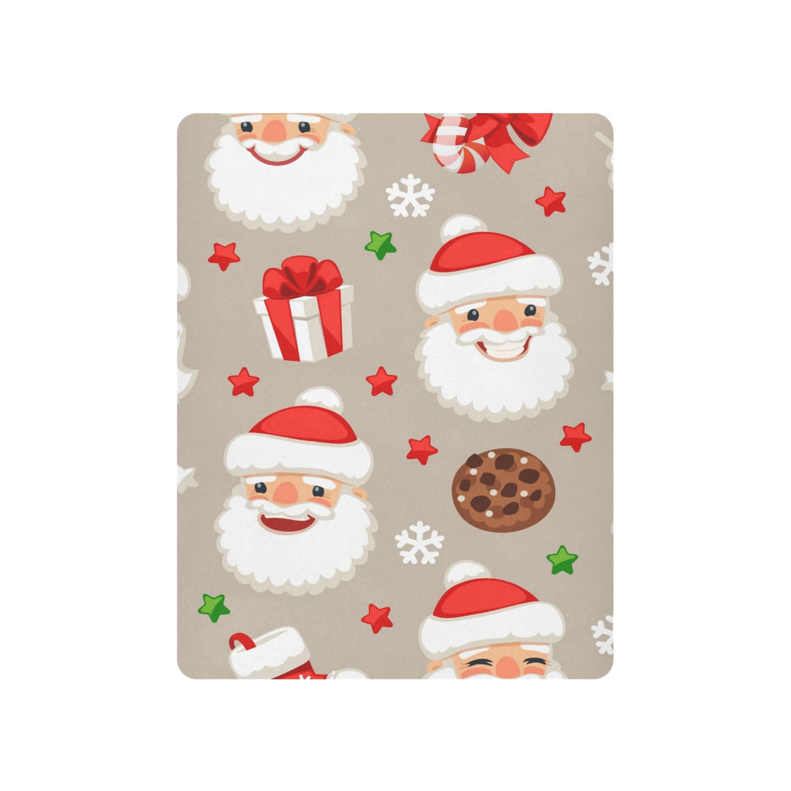 Moudou Christmas Santa Claus Playard Sheet for Boy Girls, Soft Breathable Fitted Toddler Sheet for Standard Playard Bed Mattress, 39 x 27 x 5 Inch