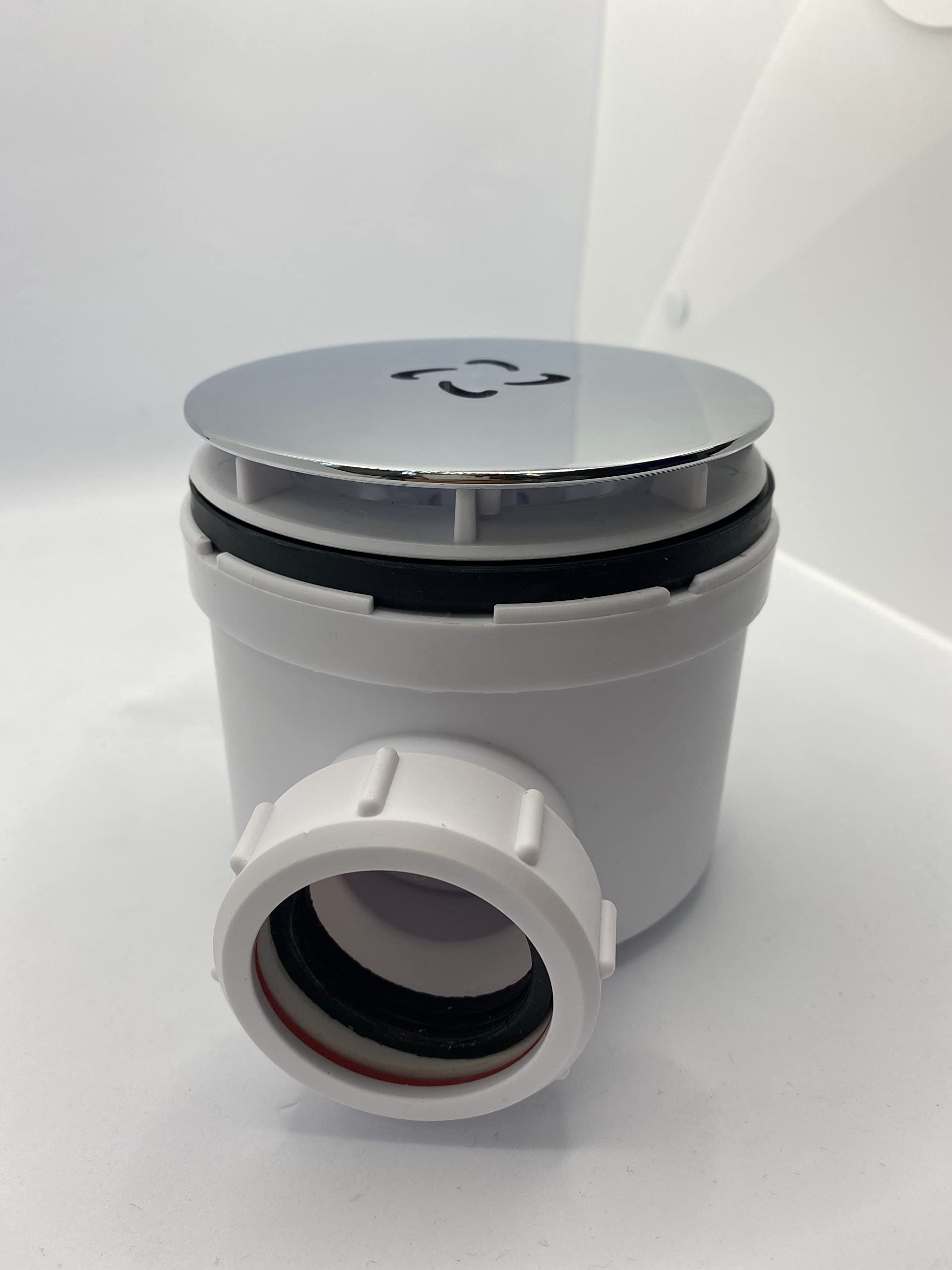 Excel Home Bonde de douche avec couvercle de 90 mm – Débit rapide et facile à nettoyer (chromé)
