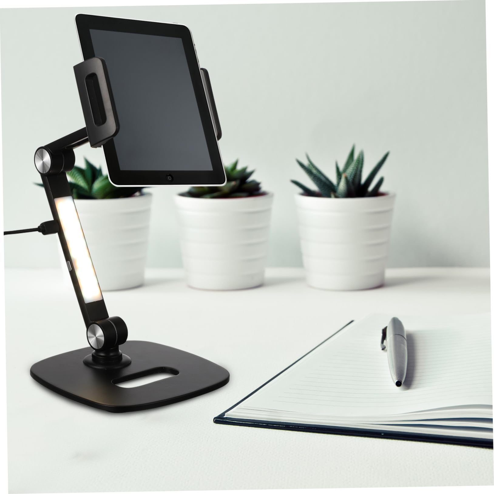 SHINEOFI Supporto Tablet e Smartphone Nero in Alluminio Pieghevole