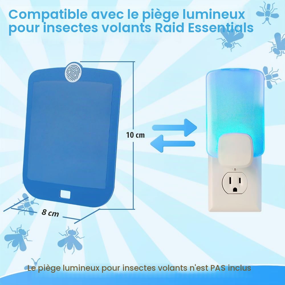 Lot de 15 cartouches de recharge compatibles avec piège à insectes volants Raid Essentials, cartouches de recharge extra adhésives pour piège à insectes volants pour une lutte efficace contre les