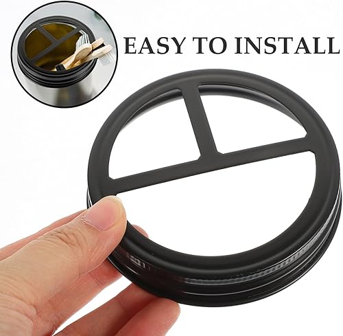 Miniatura 6 de Alipis Juego de 2 tapas de tarro de boca ancha para cepillos de dientes, juego de conservas, tapa de tarro dividida, tapas de hojalata, tapa de