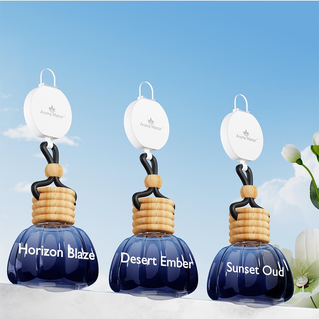 6 Bottles of Car Perfume - Car Smell Air Freshener - Gift Set - Long Lasting Fragrance for Auto and Home | Auto Air Freshener, Perfect for Hanging - Cool Essential Oil Set Collection