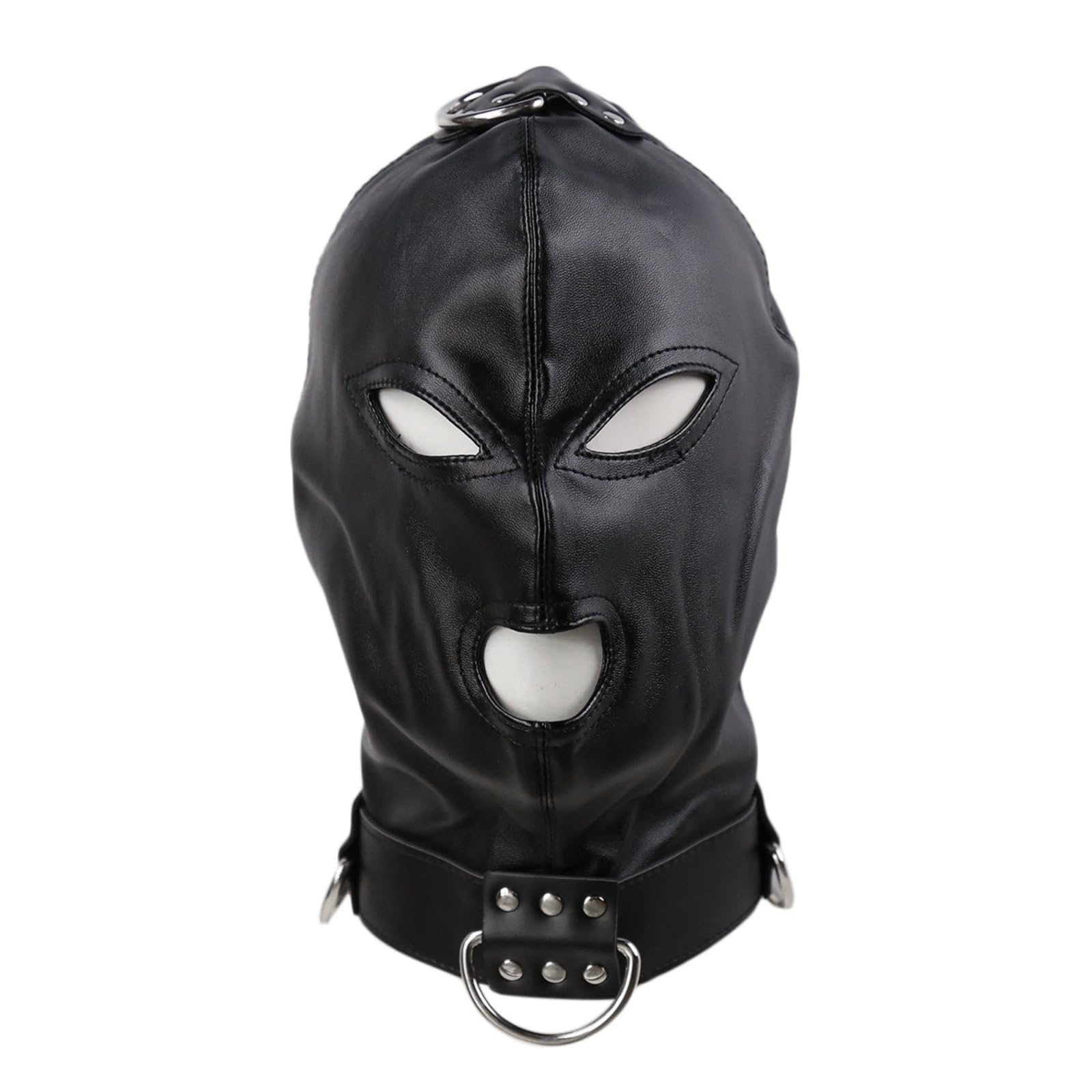 Hdynasty Black PU leather mask for men and women party rave night alternative role play mask headgear (B)
