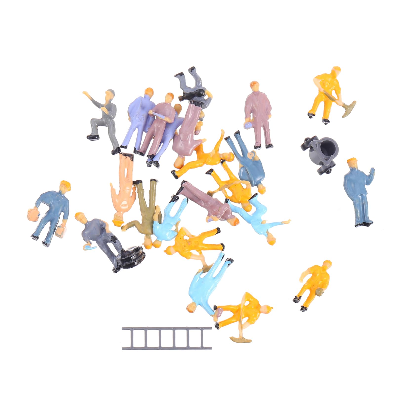 PRETYZOOM 25Pcs Scale Architecture Worker Figures Miniature People Figurines for Model Train Layout Table and DIY Miniature Scenes