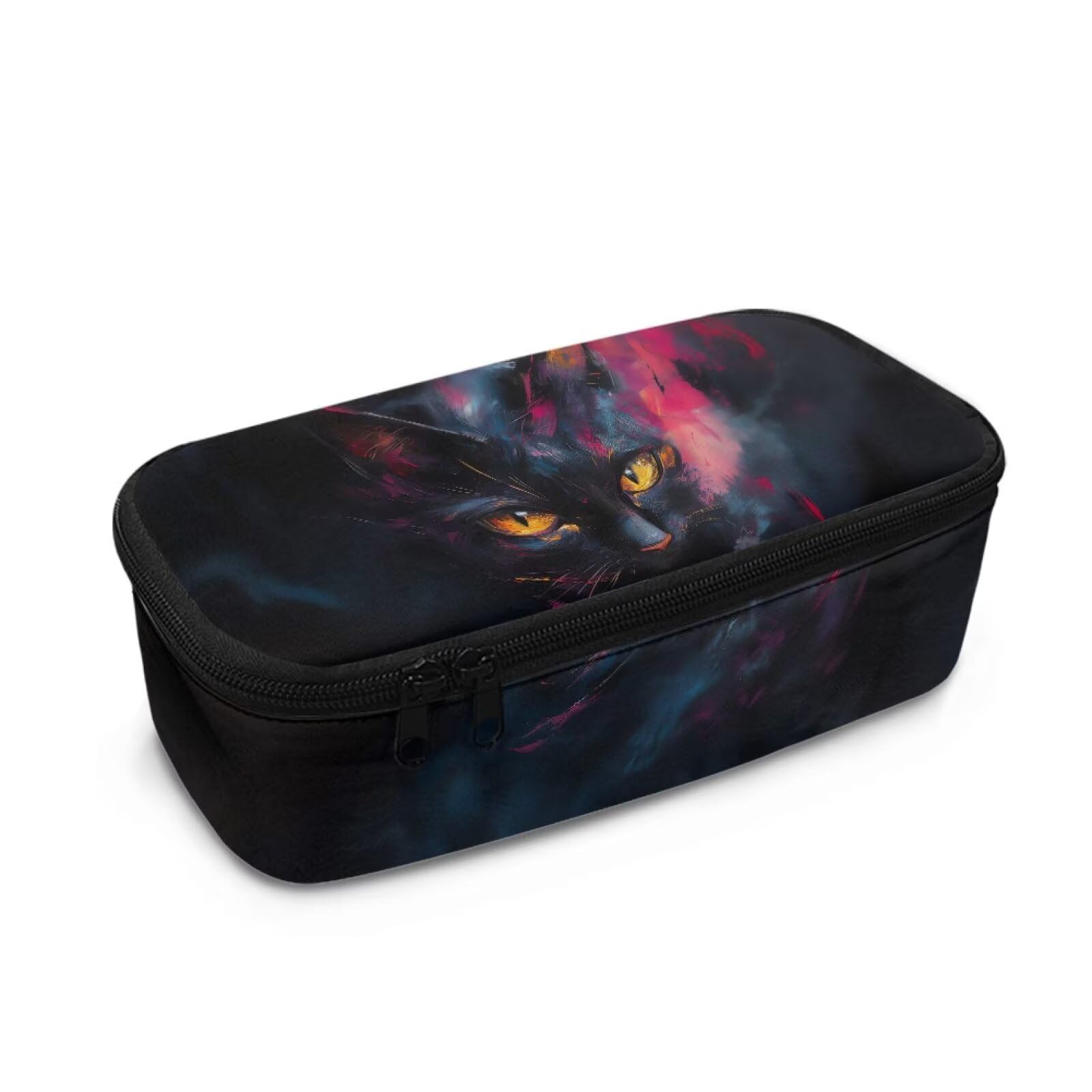Howilath Kids Black Cat Large Pencil Case Big Capacity Girls Pencil Pouch Teenage Students Secondary/Primary School Pencilcase