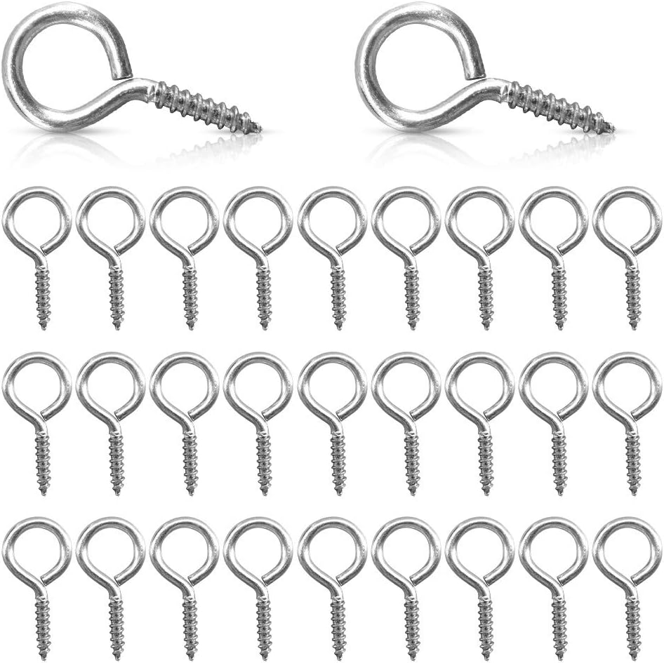 500Pcs Screw Eyes Pins,5 x 10mm Eye Shape Screw Hooks Metal
