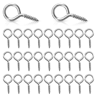 500Pcs Screw Eyes Pins,5 x 10mm Eye Shape Screw Hooks Metal Hoop Peg Small Screw Screw-in Eye Bolts for Workplace Office/DIY Jewelry Making/Art Findings ResinSliver