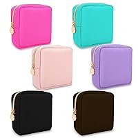 Vista 90 de Estuche pequeño para lápices y maquillaje para bolso, lindo estuche de lápices, bolsa de pinceles de maquillaje de nylon con cremallera, estuche