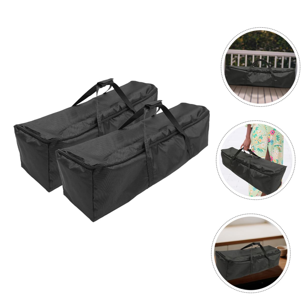Borsa per Trasporto Treppiede Oxford Nera 2 Pezzi Zip | Tessuto Oxford, Manico Portatile Pieghevole, Grande Capienza per Viaggio, Profilo Leggero e Linee Eleganti
