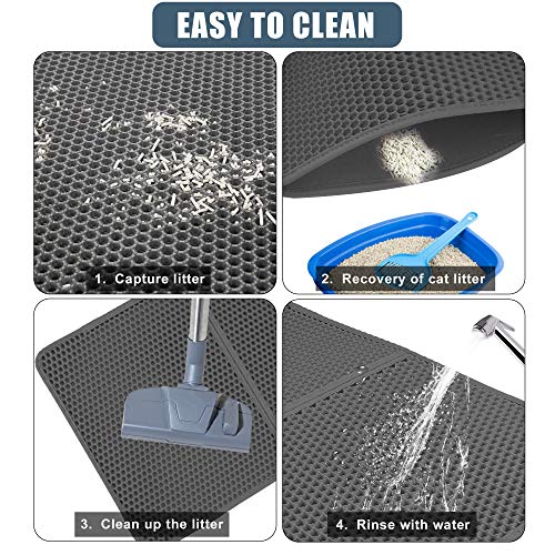 image for lesotc 2 Pieces Cat Litter Mat Litter Trapper Cat Litter Mat Anti-Trac