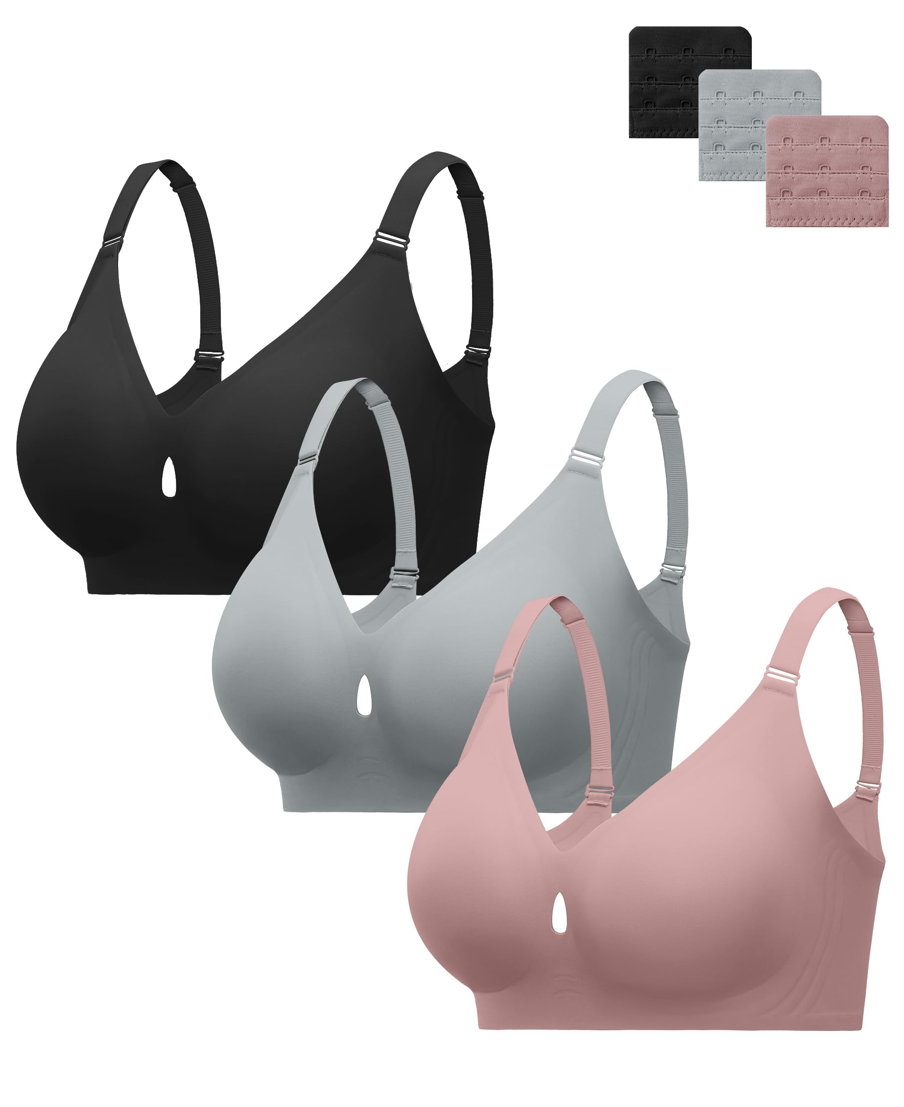 HBselect Wireless Jelly Bras 3 Pack
