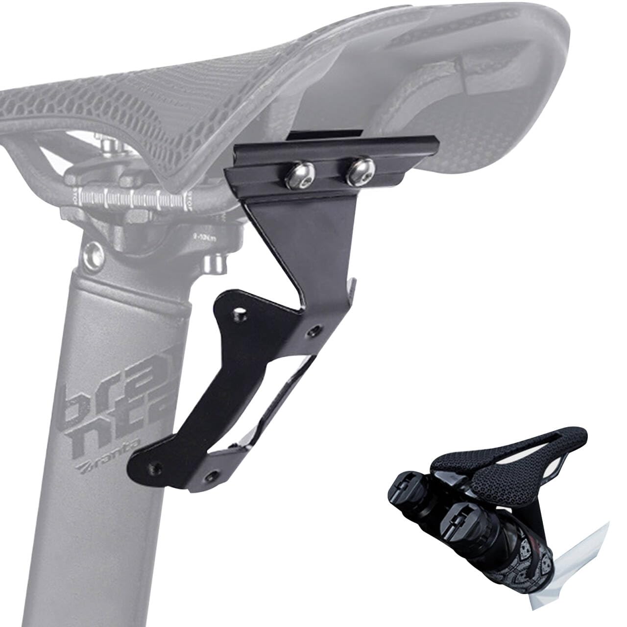 JINKEY Bike Saddle Water Bottle Holder Adapter,Dual Aluminium Alloy Bottle Mount Bracket for MTB Road Bicycle Saddle Rail Water Bottle Cage for Cycling