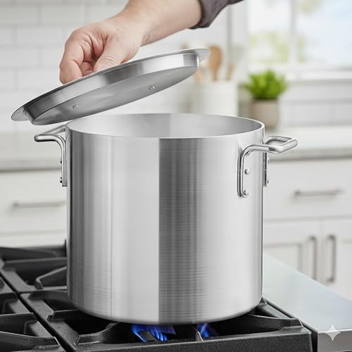 Miniatura 2 de Tapa de olla de aluminio de 12 cuartos de galón de 10-58 pulgadas x 1-14 pulgadas de grosor - Cubierta multiusos para olla de sopa de pasta, olla