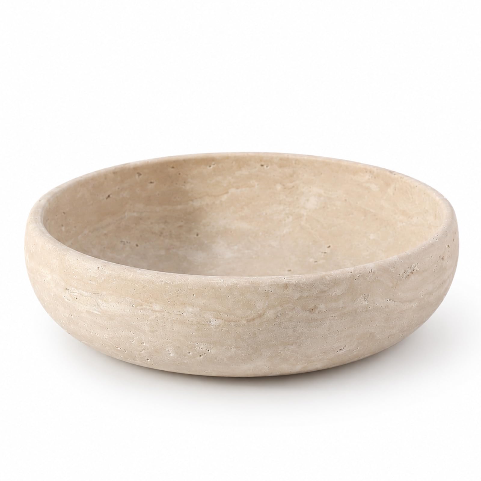 Photo 1 of Koville Travertine Decorative Bowl, 7.4" Natural Stone