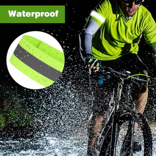 Coptiner 4 Pcs Reflective Wrist Strap,Running Accessories,High Visibility Safety Adjustable Length Belt with Armbands for Cycling, Walking, Running Accessories for Men & Women