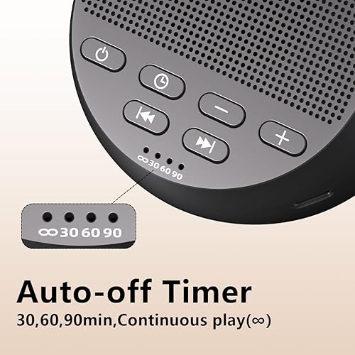 Miniatura 4 de Máquina de sonido portátil recargable con 30 sonidos relajantes para bebés, niños y adultos, 32 niveles Vol 4 temporizadores, máquina de sonido de
