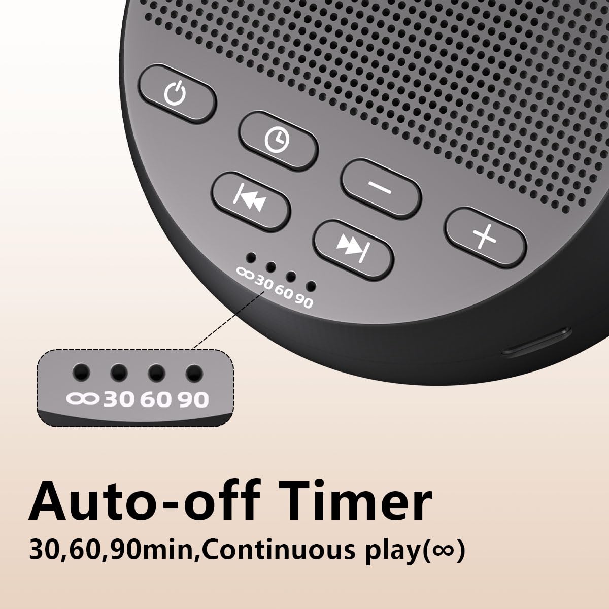 Tragbare Sound-Maschine mit weißem Rauschen, Nonstop, 30 beruhigende Geräusche für Babys, Kinder, Erwachsene, rosa Lärm, Schlafmaschine, 36-stufige Vol, Auto-Off-Timer, Speicherfunktion für Zuhause,